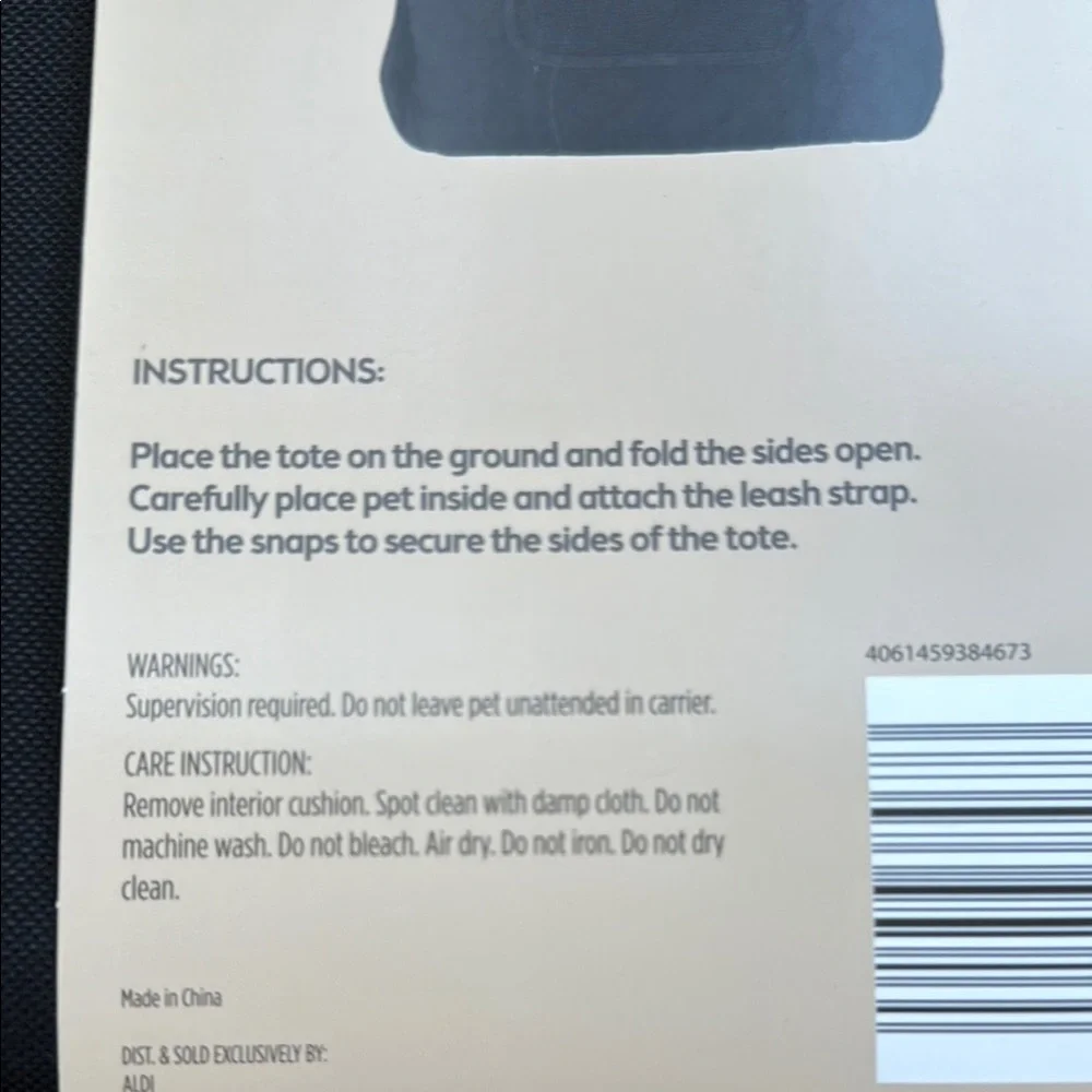 Quilted Black Pet Carrier